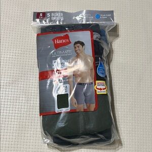 NWT‎ 5 Tagless Hanes Men's Ultimate Boxer Briefs Multi Colors Small